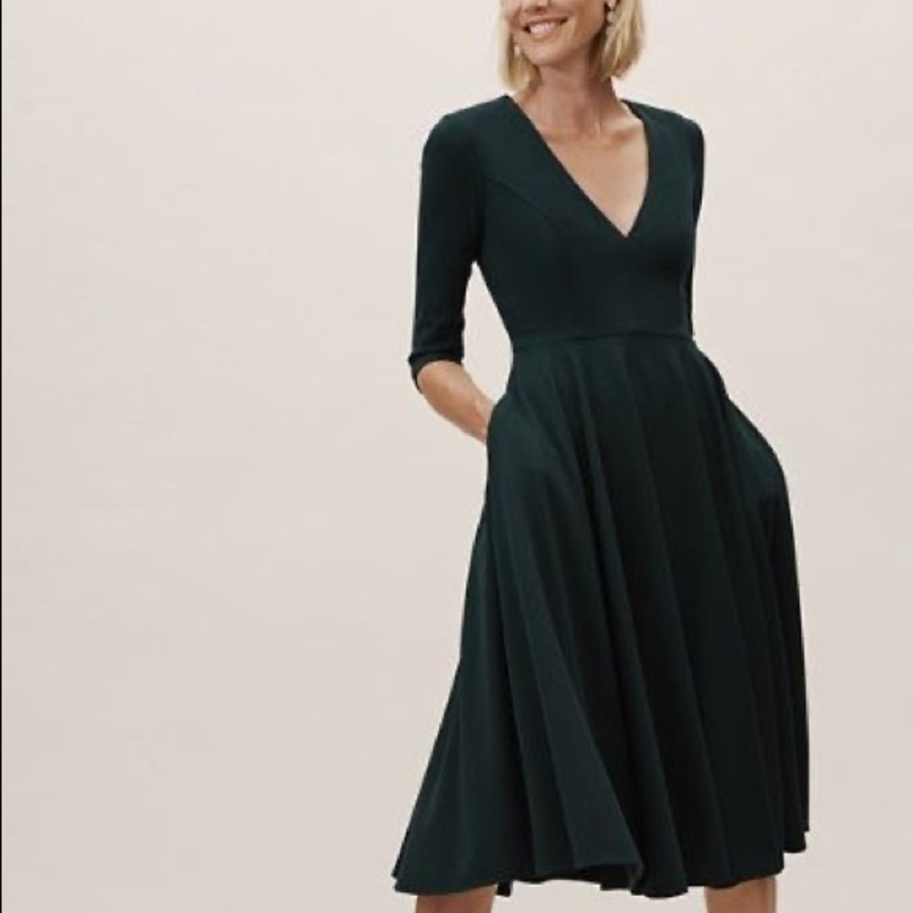 NEW BHLDN Valdis Green Swing Midi Dress Z477-2